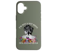 Mens Womens Spicy Disaster I'm not a Hot Mess Messy Bun Custodia per iPhone 16 Plus