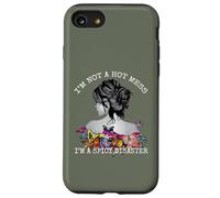 Mens Womens Spicy Disaster I'm not a Hot Mess Messy Bun Custodia per iPhone SE (2020) / 7 / 8