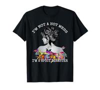 Mens Womens Spicy Disaster I'm not a Hot Mess Messy Bun Maglietta