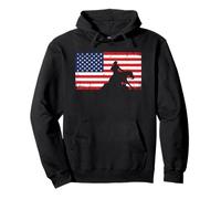 Mens Womens USA Flag America Patriotic Reining Horse Shirt Felpa con Cappuccio