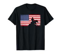 Mens Womens USA Flag America Patriotic Reining Horse Shirt Maglietta