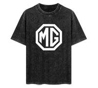 Men's Women's Washed Vintage T Shirt MG Motors Morris Garages Unisex Antique Wash T-Shirts Black XL