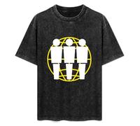 Men's Women's Washed Vintage T Shirt Third Man Records Rock Music Unisex Antique Wash T-Shirts Black XL