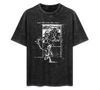 Men's Women's Washed Vintage T Shirt What Makes a Man Start Fires American Music Unisex Antique Wash T-Shirts Black L