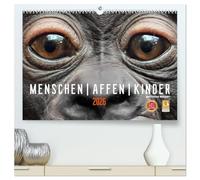 MENSCHEN-AFFEN-KINDER (hochwertiger Premium Wandkalender 2026 DIN A2 quer), Kunstdruck in Hochglanz: Emotionale Porträts von Gorillas/Bonobos