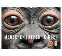MENSCHEN-AFFEN-KINDER (Wandkalender 2026 DIN A2 quer), CALVENDO Monatskalender: Emotionale Porträts von Gorillas/Bonobos