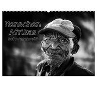 Menschen Afrikas schwarzweiß (Wandkalender 2026 DIN A2 quer), CALVENDO Monatskalender: Faszinierende Menschen - beeindruckende Schwarzweißportraits