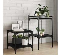 Mensola 4 pezzi, nero, 40 x 40 x 1,5 cm, materiale in legno, durevole, per soggiorno, spazio moderno