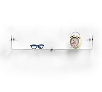 iPLEX - Mensola a Forma di U in plexiglass Trasparente componibile in sistemi modulari Dim. 12,5x76x20 cm Made in Italy