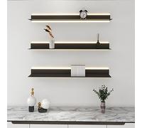 EMYJAY Mensola A Muro con Luce LED, Mensole A Emissione Luminosa Mensole Sospese L'illuminazione A LED Crea Una Buona Atmosfera Materiale Metallico Portante (Color : Noir, Size : 150x20x6cm)
