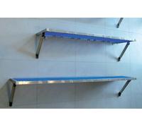 MENSOLA A MURO CON STRUTTURA IN INOX E PIANI IN PLASTICA COLORATI L=900mm P=400