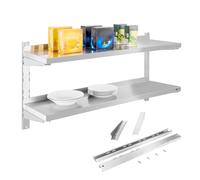 Royal Catering Mensola in acciaio inox - 2 ripiani - 120 cm RCWR-120.2