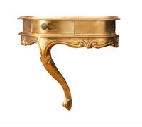 Mensola a muro in legno finitura foglia oro anticato L43xPR21xH39 cm Made in Italy