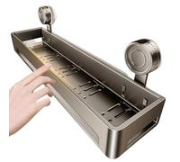 Mensola a per doccia, mensola per doccia con, mensola da parete con ganci, da bagno senza trapano, per decorazione della casa, appartamento, casa di campagna, hotel