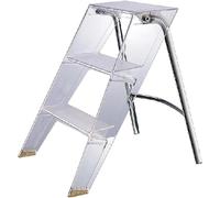 Mensola a scala a tre gradini in acrilico trasparente, antiscivolo, pieghevole, per uso interno ed esterno, versatile espositore domestico per cucina e soggiorno