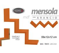 MENSOLA A SCALETTA IN LEGNO CM 59X12X12 ARANCIONE STUDIO CAMERETTA BAMBINI