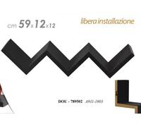 MENSOLA A SCALETTA IN LEGNO ZIG ZAG CM 59X12X12 NERO FACILE INSTALLAZIONE STUDIO