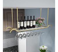 Mensola a soffitto, mensola per vino in metallo con portabicchiere, mensole galleggianti per unità bar, portabottiglie sospeso a strato singolo, portabicchieri per vino, per sala da pranzo,