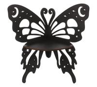 Mensola Angolare a Farfalla in Legno Nero, Decorazione Murale Rustica | Design Traforato, per Piante e Piccoli Oggetti, Adatta a Casa e Studio, Stile Rustico Discreto