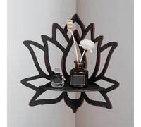 Mensola angolare a forma di loto, espositore da parete Bohemia, supporto