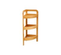Mensola Angolare con 3 Ripiani in Bambù Naturale ed Elegante 23x23x61cm