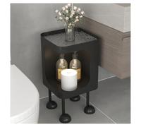 Mensola angolare con portaoggetti, tavolino e comodino con contenitore, scaffale portaoggetti da bagno con basi per camere da letto, soggiorni, luci LED con sensore (nero, 30 x 30 x 50 cm)