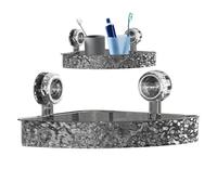 Mensola angolare da bagno - Mensola angolare per WC, mensola angolare per lavabo, organizer da cucina autoadesivo per montaggio a parete, senza foratura, facile scarico per lavabo, lavandino