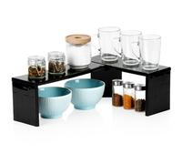 Mensola angolare da cucina nera 47x32x15,5 cm