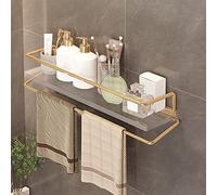 Mensola angolare da doccia, in acrilico trasparente, da parete, per bagno e cucina, design a 2 strati con portasciugamani, ideale per cosmetici e prodotti per la pelle