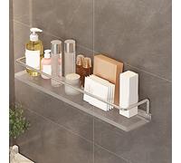 Mensola angolare da doccia, in acrilico trasparente, da parete, per bagno e cucina, design a 2 strati con portasciugamani, ideale per cosmetici e prodotti per la pelle