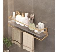 Mensola angolare da doccia, in acrilico trasparente, da parete, per bagno e cucina, design a 2 strati con portasciugamani, ideale per cosmetici e prodotti per la pelle