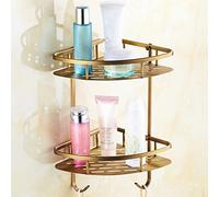 Mensola angolare da parete in alluminio bronzo antico design moderno minimalista cucina portaspezie soluzione di archiviazione salvaspazio Caddy elegante organizzatore