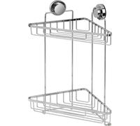 MENSOLA ANGOLARE DOCCIA 2 RIPIANI IN ACCIAIO DOPPIO FISSAGGIO L23 x P23 x H42 cm