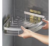 Mensola Angolare In Alluminio Da Bagno Scaffale Portasapone Montaggio Semplice