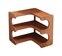 Mensola angolare in legno a 3 livelli, piccolo espositore da tavolo for libri e tazze, organizer multifunzionale da banco(31cm)