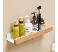 Mensola angolare in legno per doccia, montaggio a parete, scolapiatti per shampoo, sapone e spezie da cucina, 40 cm, soluzione di archiviazione per accessori