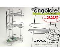 MENSOLA ANGOLARE IN METALLO CROMATO 3 RIPIANI 282452 CM JUZ-621314
