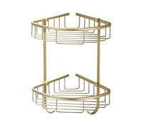 Mensola angolare per doccia, a doppio livello, da parete, per bagno e cucina, elegante scaffale per asciugamani e shampoo con cestello scolapiatti