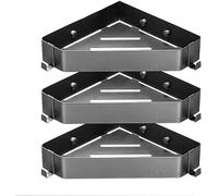 Mensola angolare per doccia, a forma di triangolo, a parete, antiruggine, con cestello portaoggetti e scolapiatti, 3 ripiani, ideale per bagno e cucina