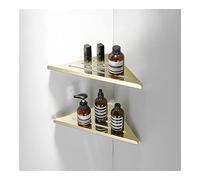 Mensola angolare per doccia in acciaio inox spazzolato color oro spazzolato, per sapone e shampoo, accessorio da bagno, soluzione per la cucina