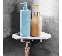 Mensola angolare per doccia, mensola sospesa a parete per bagno e cucina, scaffale portaoggetti a 1 strato per cosmetici, shampoo, bottiglie di condimento, organizer salvaspazio - bianco