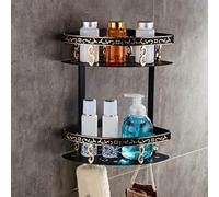 Mensola angolare per doccia, montaggio a parete, in alluminio, per riporre sapone, shampoo e cosmetici, scolapiatti antiruggine per l'organizzazione di cucina e bagno (B e G a due livelli)