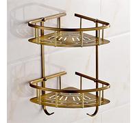 Mensola angolare per doccia, montaggio a parete, in ottone, per bagno, organizer per riporre shampoo, cosmetici, asciugamani, scolapiatti, salvaspazio