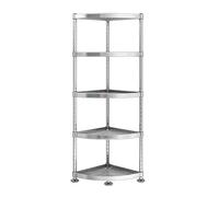 Mensola angolare regolabile da cucina, piccola scaffalatura in metallo personalizzabile in altezza con piedini di livellamento, perfetta per organizzare lo spazio (35 x 35 x 120 cm)