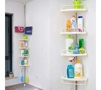 Mensola Angolare Telescopica per Doccia - 4 Ripiani Regolabili