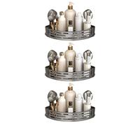 Mensola angolare triangolare con doppia ventosa e gancio per montaggio bagno sta