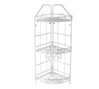 MENSOLA ANGOLIERA ANGOLARE 3 RIPIANI PORTA OGGETTI BAGNO METALLO BIANCO 52528