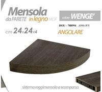 MENSOLA ANGOLO PARETE ANGOLARE Reggimensola SCAFFALE Legno Libreria WENGHè 24cm