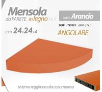 MENSOLA ANGOLO PARETE ANGOLARE SCAFFALE Legno Libreria MODERNA ARANCIO 244 cm