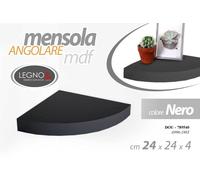 MENSOLA ANGOLO PARETE ANGOLARE SCAFFALE Legno Libreria MODERNA NERA 244 cm